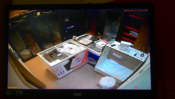 Установка видеонаблюдения в продуктовом магазине г. Химки вид со 2 камеры