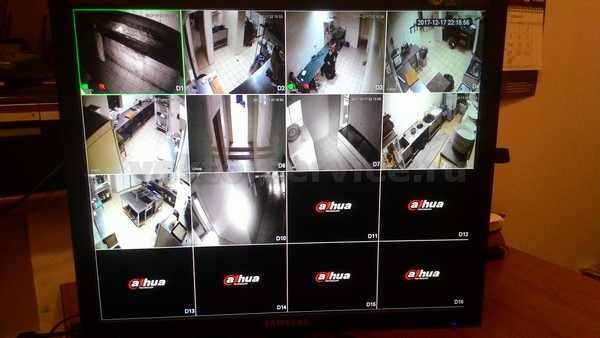 Монтаж IP - видеонаблюдения в Ресторане «Пехорка». Вид с монитора
