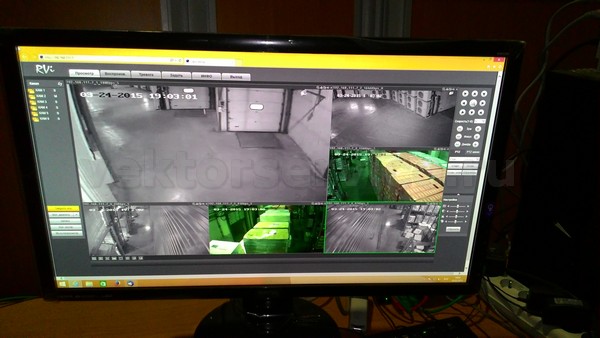 Монтаж IP-видеонаблюдения на складе в Переделкино вид с камер